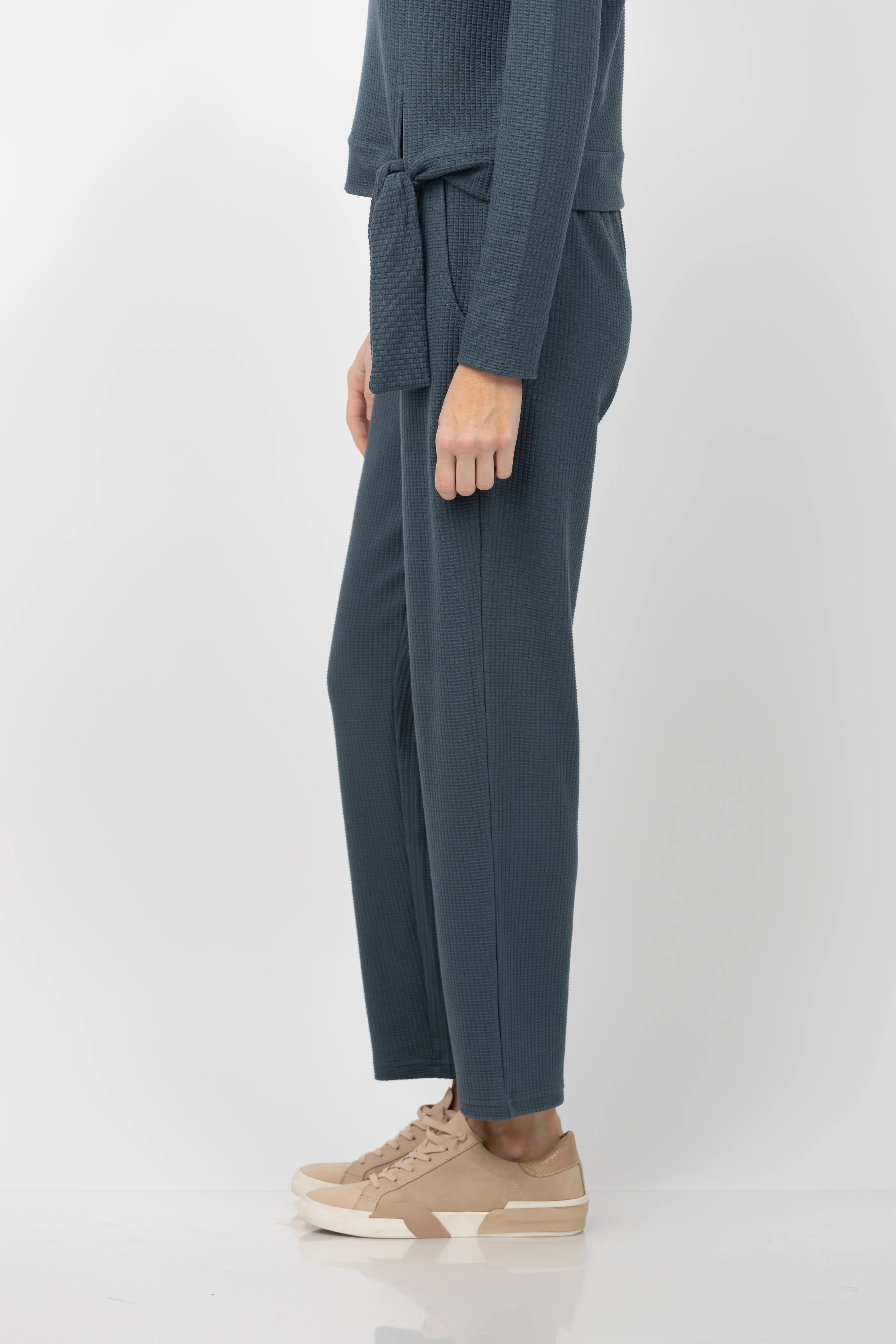 Lilla P Straight Leg Waffle Pants in Abyss