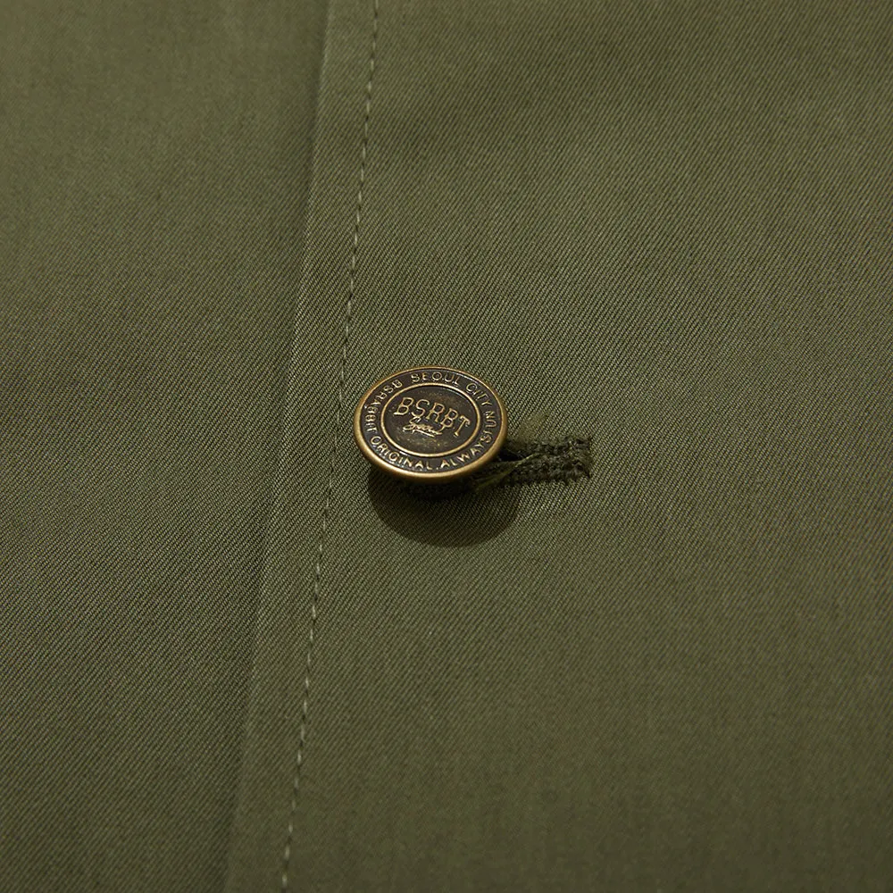 LOGO COLLAR COTTON BASIC JACKET KHAKI