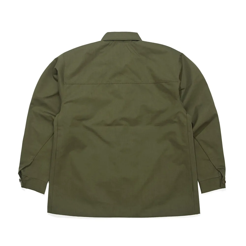 LOGO COLLAR COTTON BASIC JACKET KHAKI