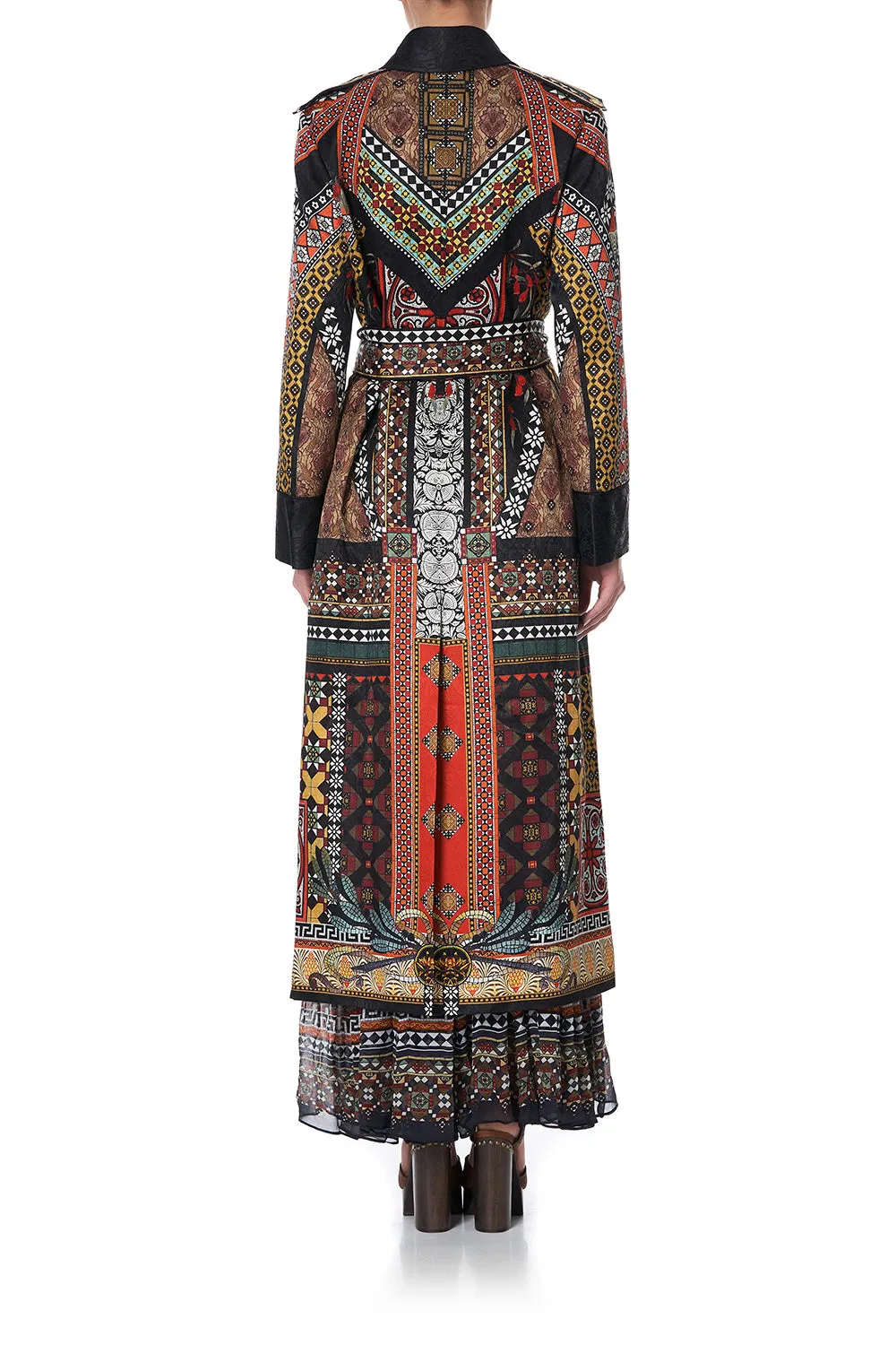 LONG MILITARY COAT PAVED IN PAISLEY