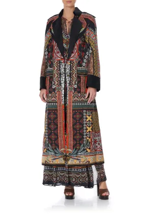 LONG MILITARY COAT PAVED IN PAISLEY