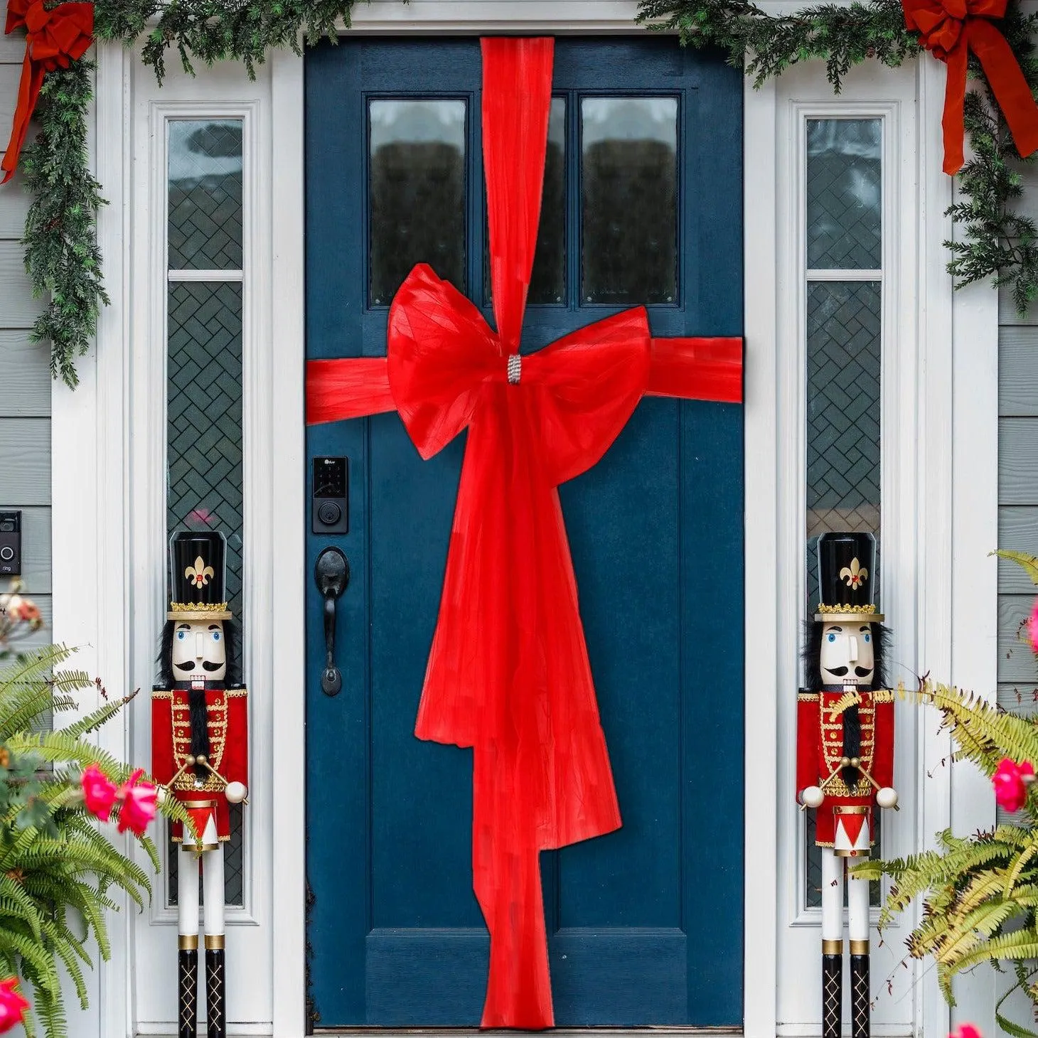 Luxury DIY Door Bow With Diamante wrap - Red