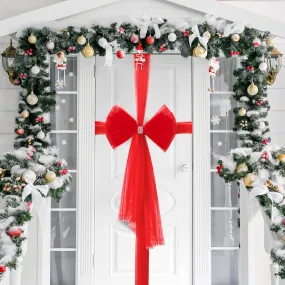 Luxury DIY Door Bow With Diamante wrap - Red