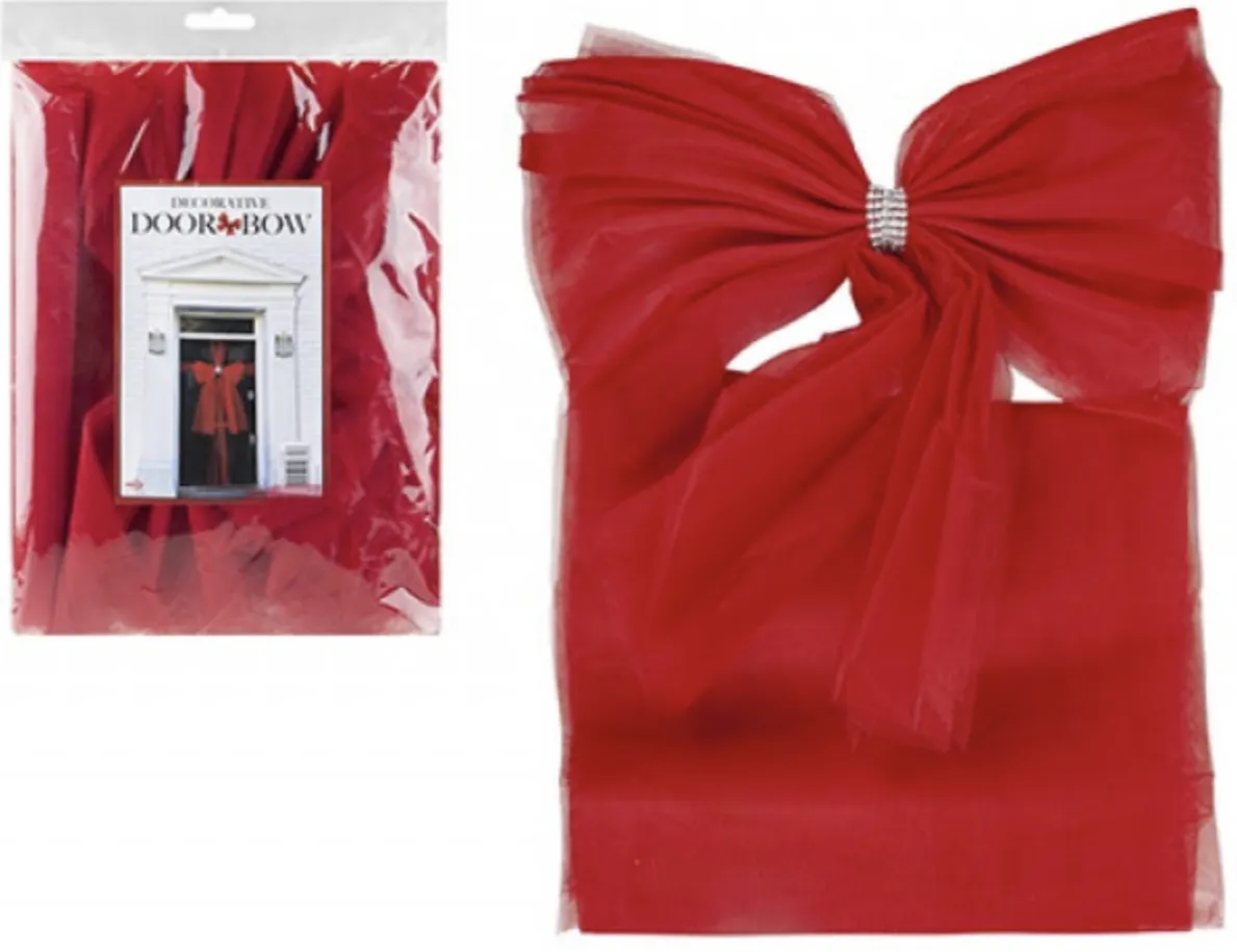 Luxury DIY Door Bow With Diamante wrap - Red