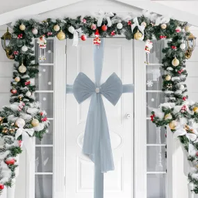 Luxury DIY Door Bow With Diamante Wrap - Silver