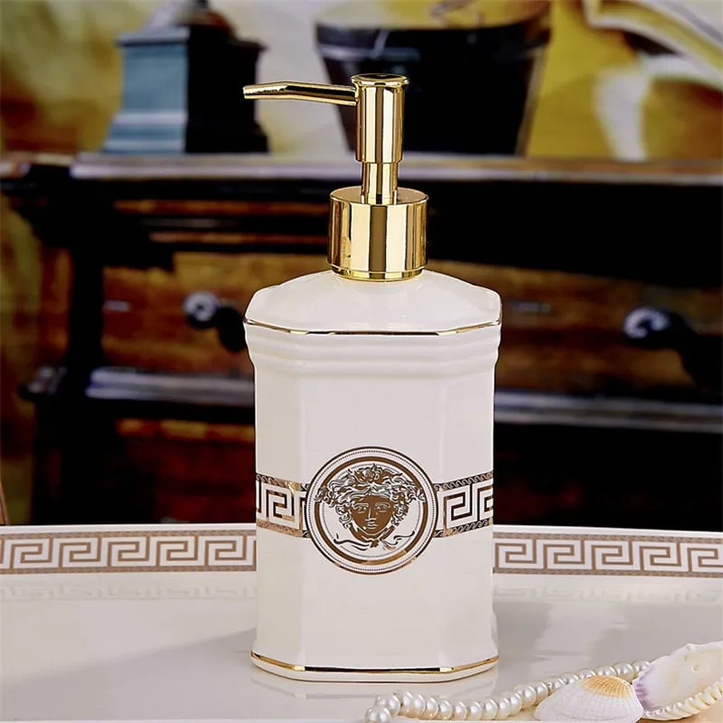 Luxury Versace Style Designer Bathroom Accessories Ceramic Sets