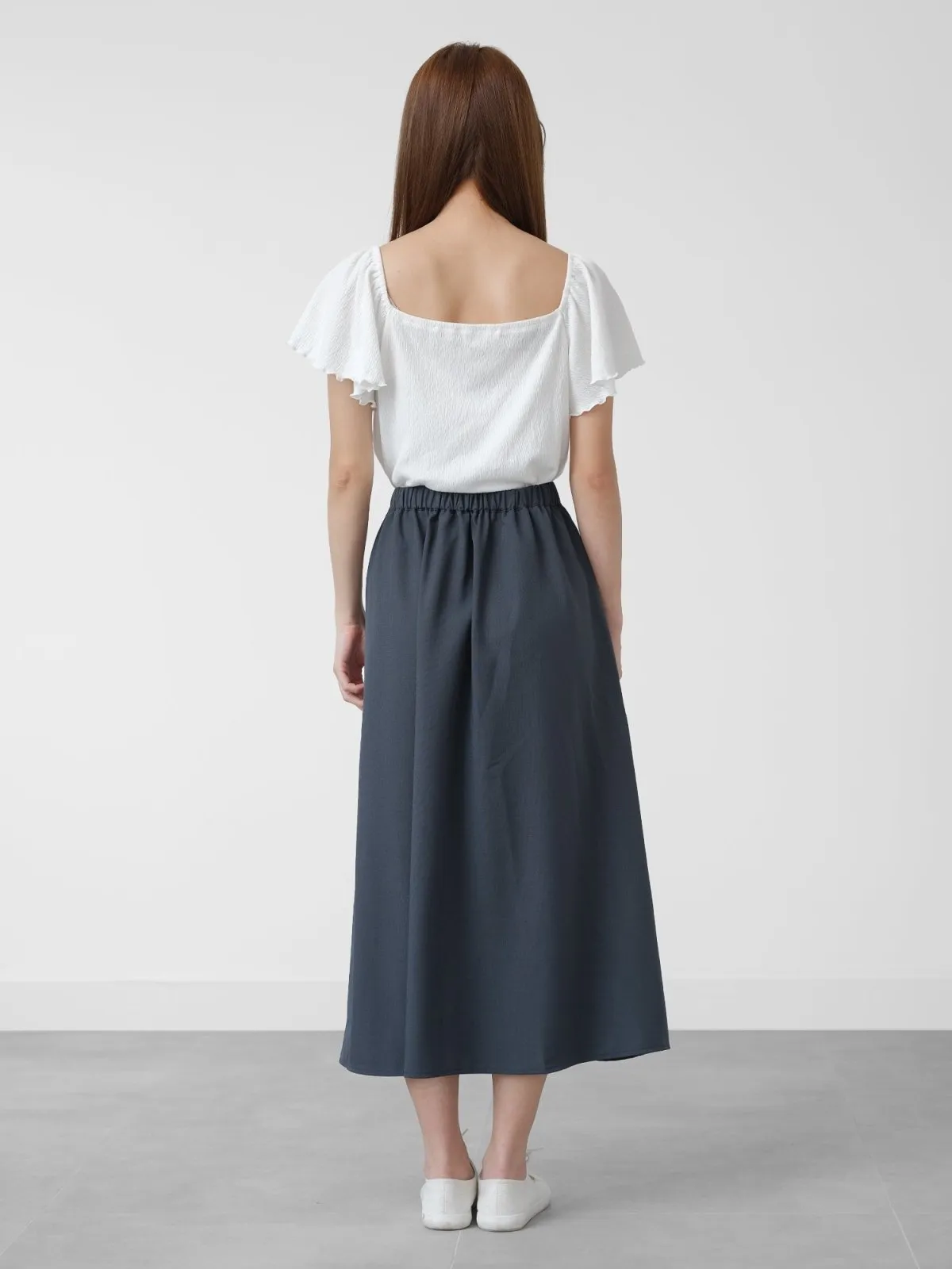 Mathilde Buckled Pleat Midi Skirt