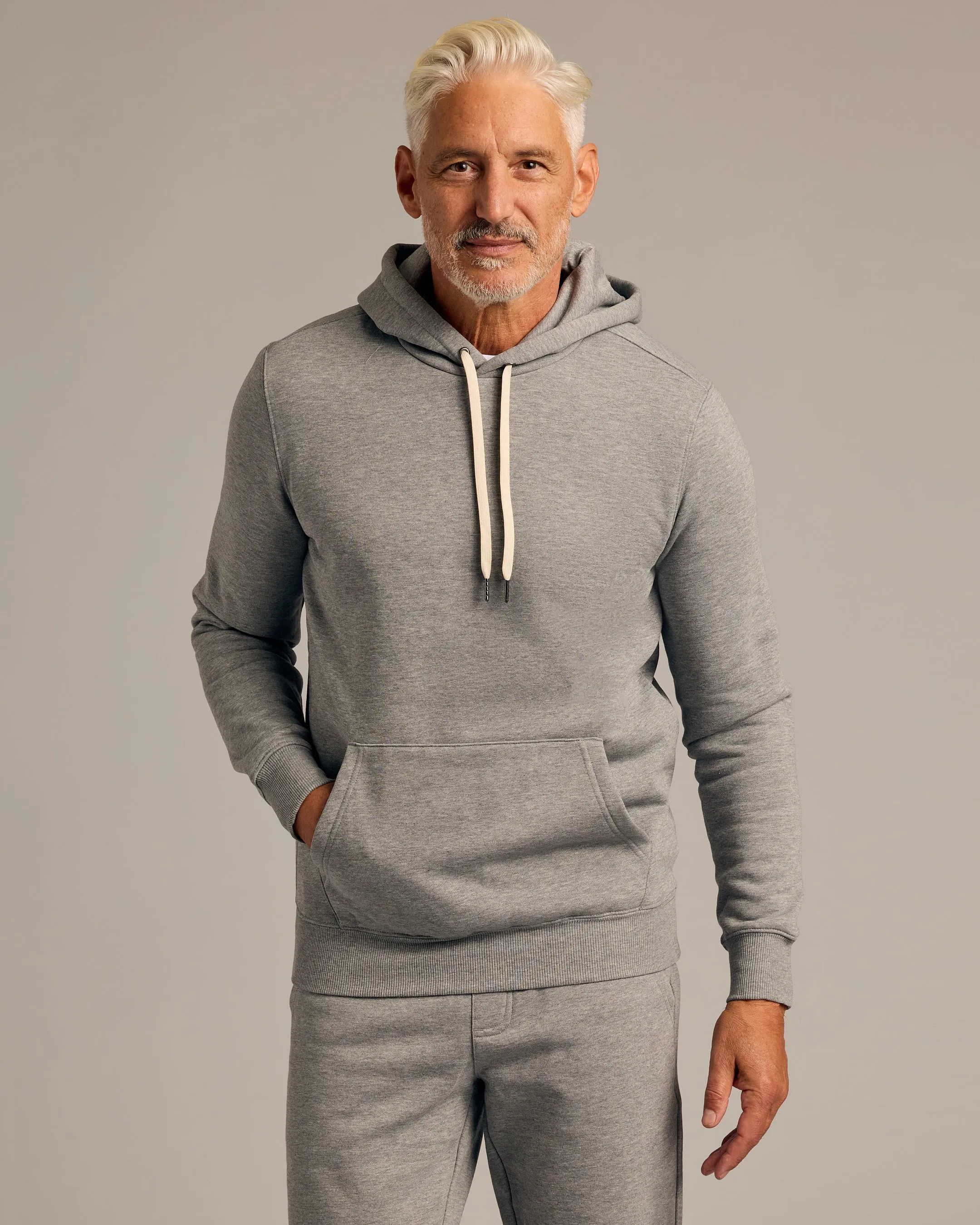 Medium Heather Gray Fleece French Terry Pullover Hoodie