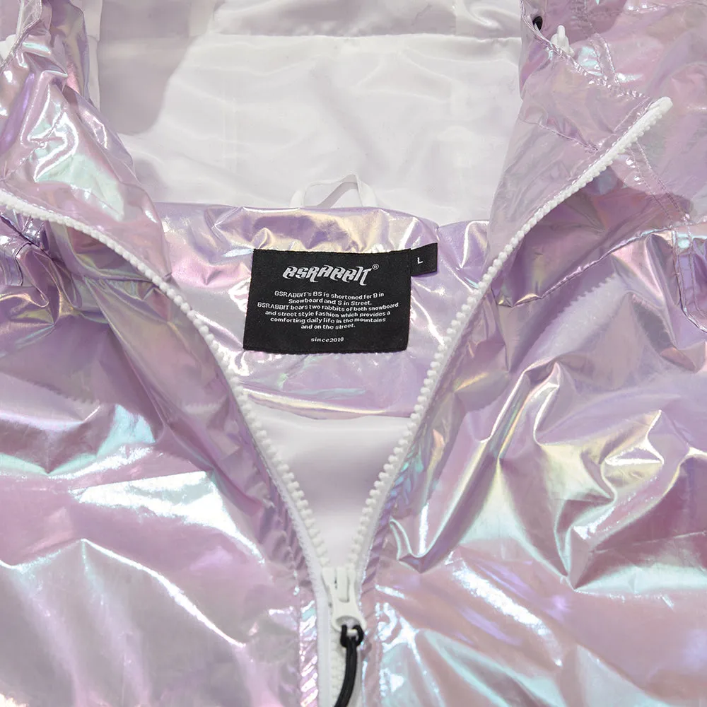 MELLOW 4POCKET HOODED JACKET HOLOGRAM PINK