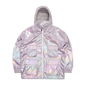 MELLOW 4POCKET HOODED JACKET HOLOGRAM PINK