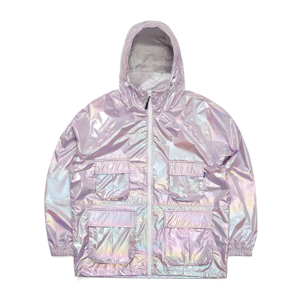 MELLOW 4POCKET HOODED JACKET HOLOGRAM PINK