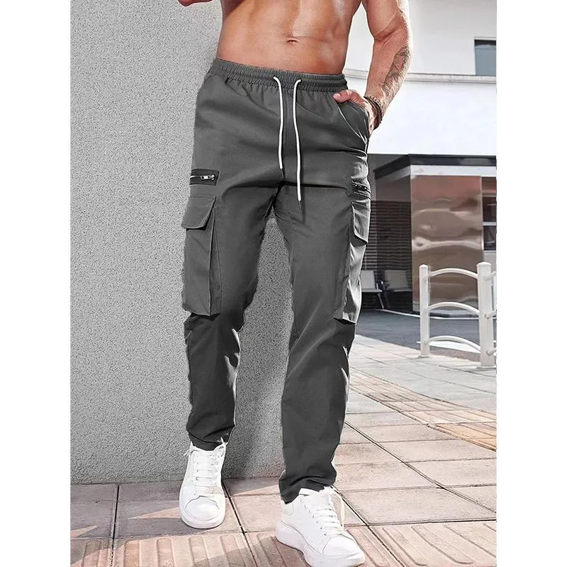 Men's Casual Sports Zipper Decorative Overalls 62420002YM