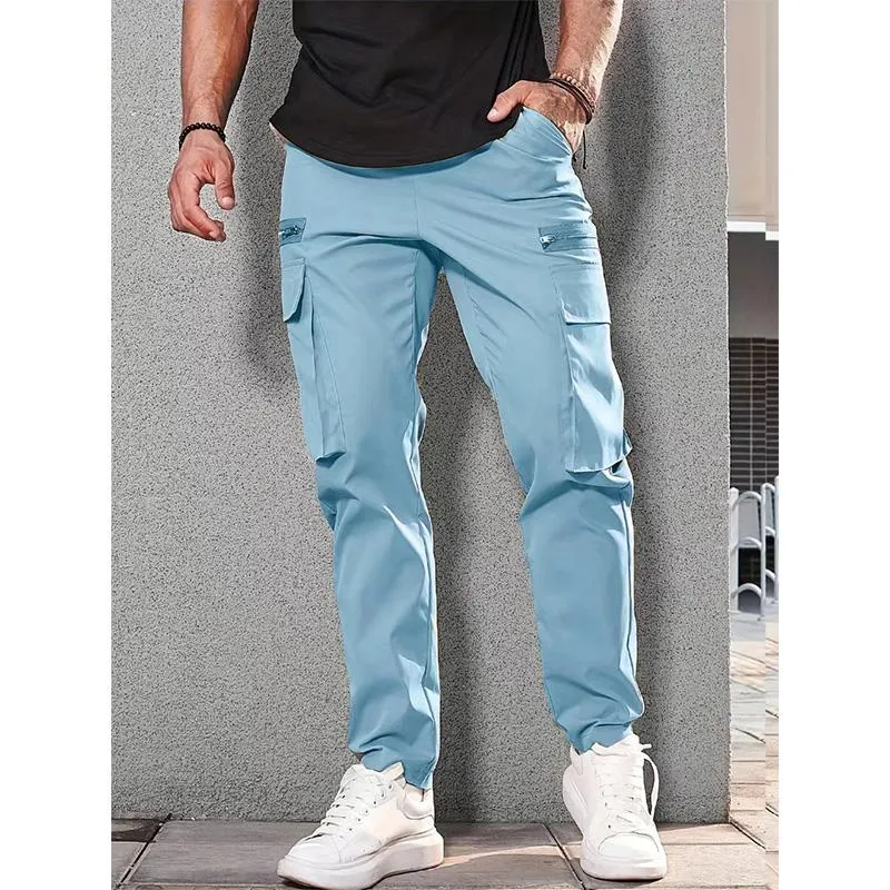 Men's Casual Sports Zipper Decorative Overalls 62420002YM