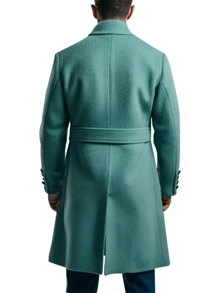 Men's Classic Aqua Wool Meadow Overcoat