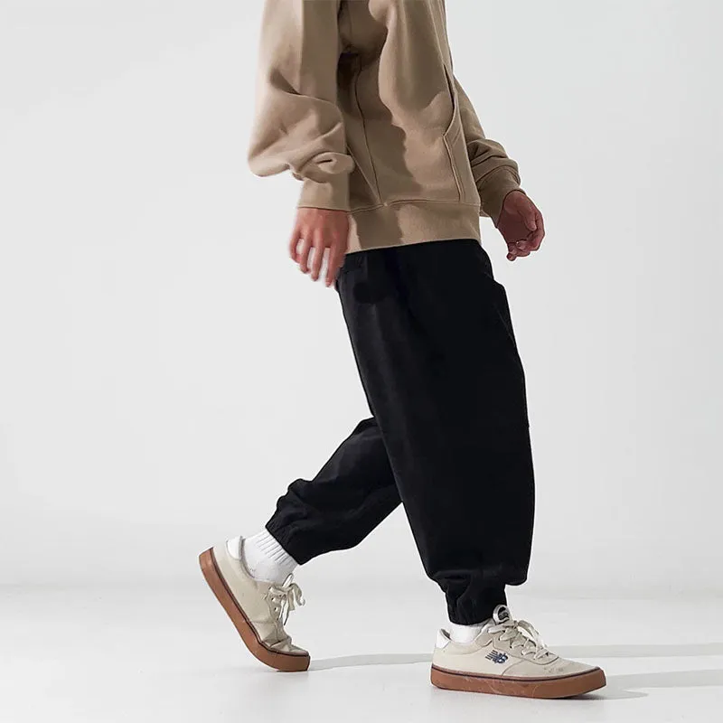 Men's Clothing Japanese Casual Elastic Waist Corduroy Cargo Pants