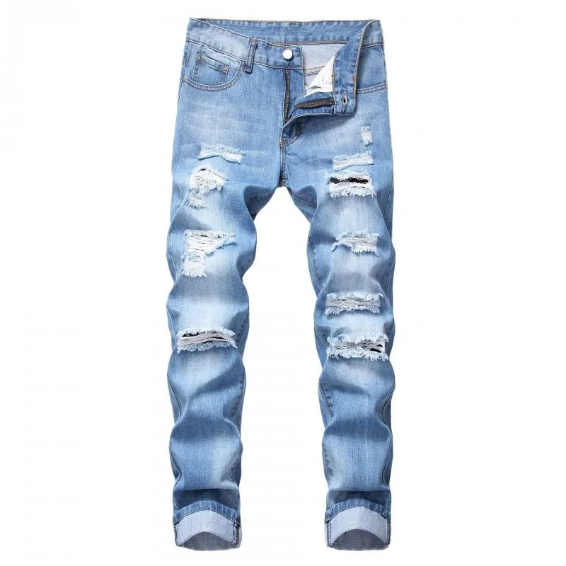 Men's Ripped Straight Fit Jeans 24376452L