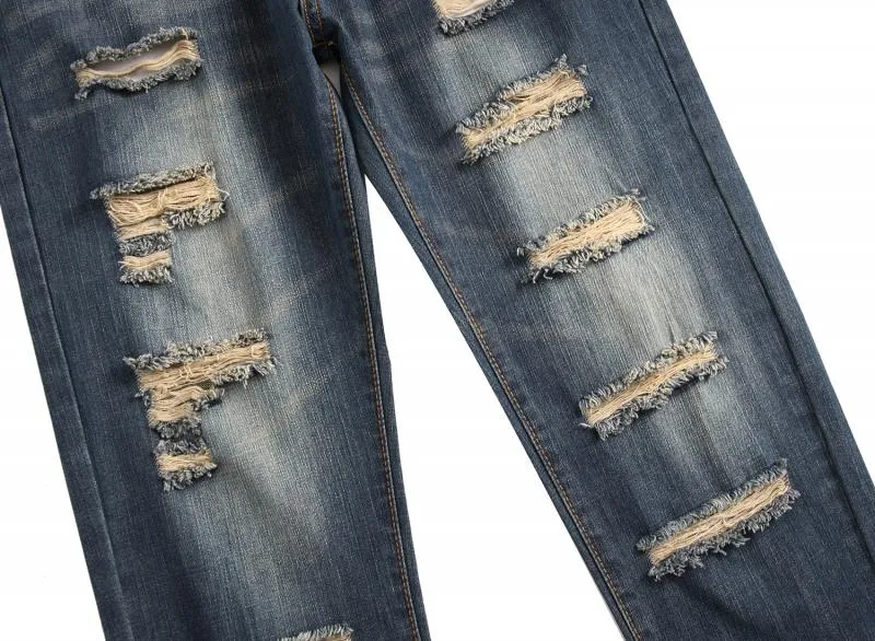 Men's Ripped Straight Fit Jeans 24376452L