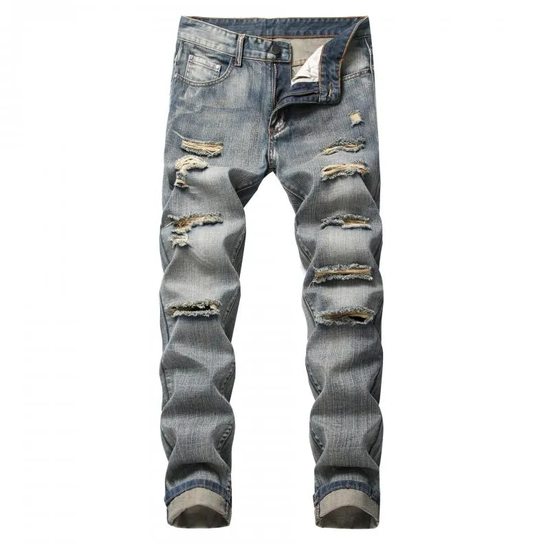 Men's Ripped Straight Fit Jeans 24376452L