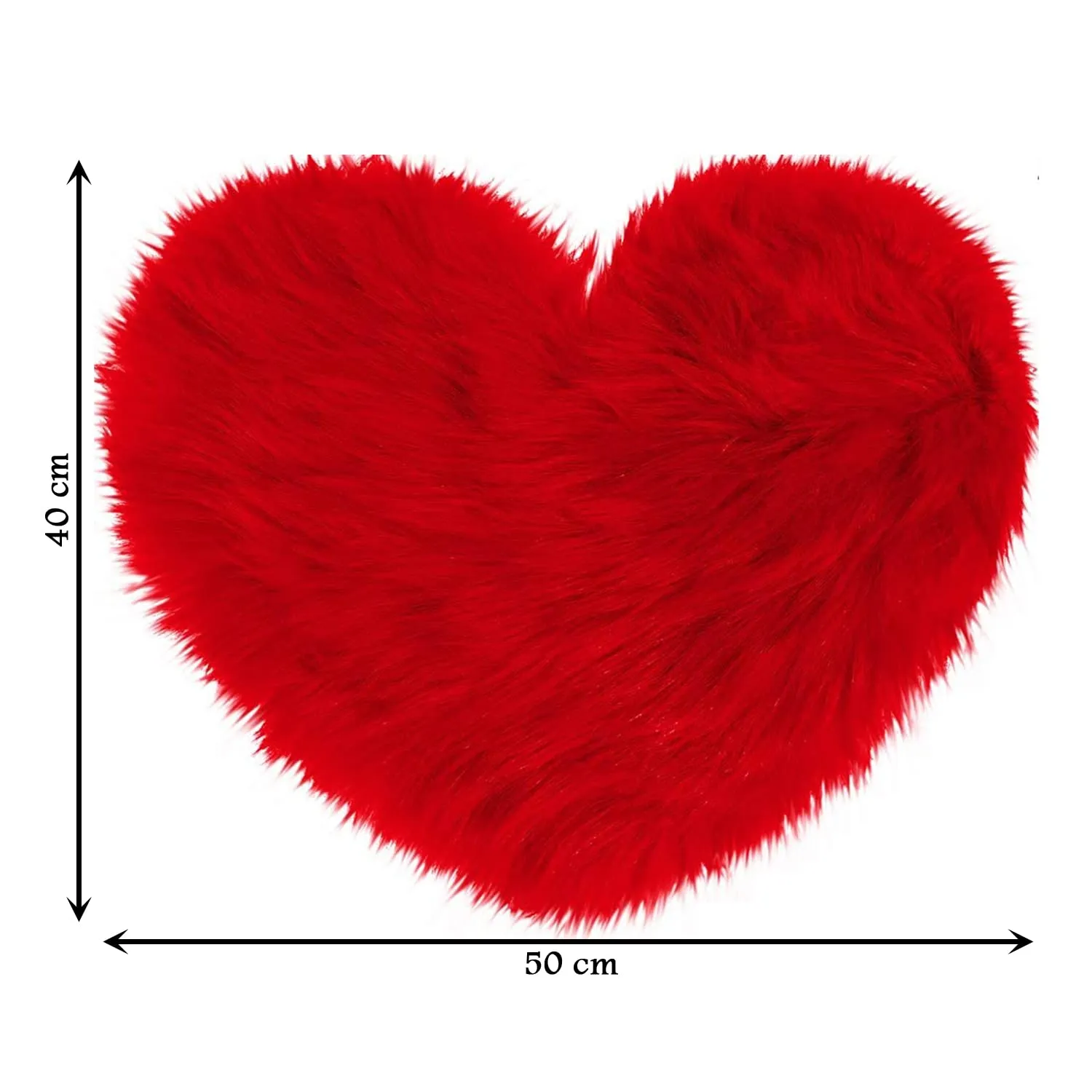 MEZON Heart Faux Fur Mat Soft Long Hair Kids Room Baby Photography Blanket Home Entrance Doormat Sofa Decorate Fluffy � 40x50 cm (Red)