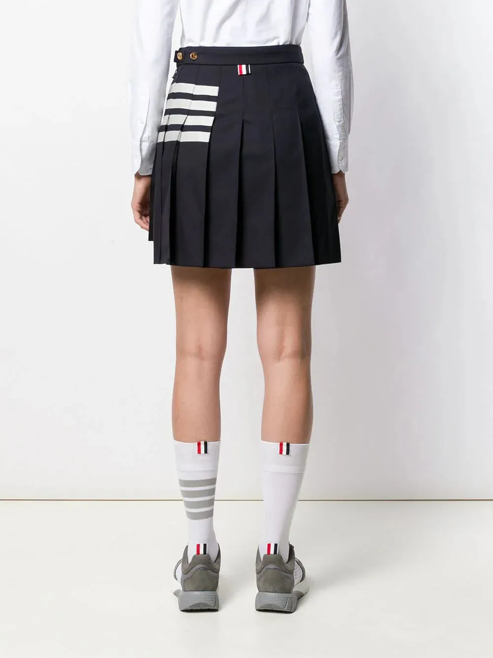 Mini Dropped Back Pleated Skirt