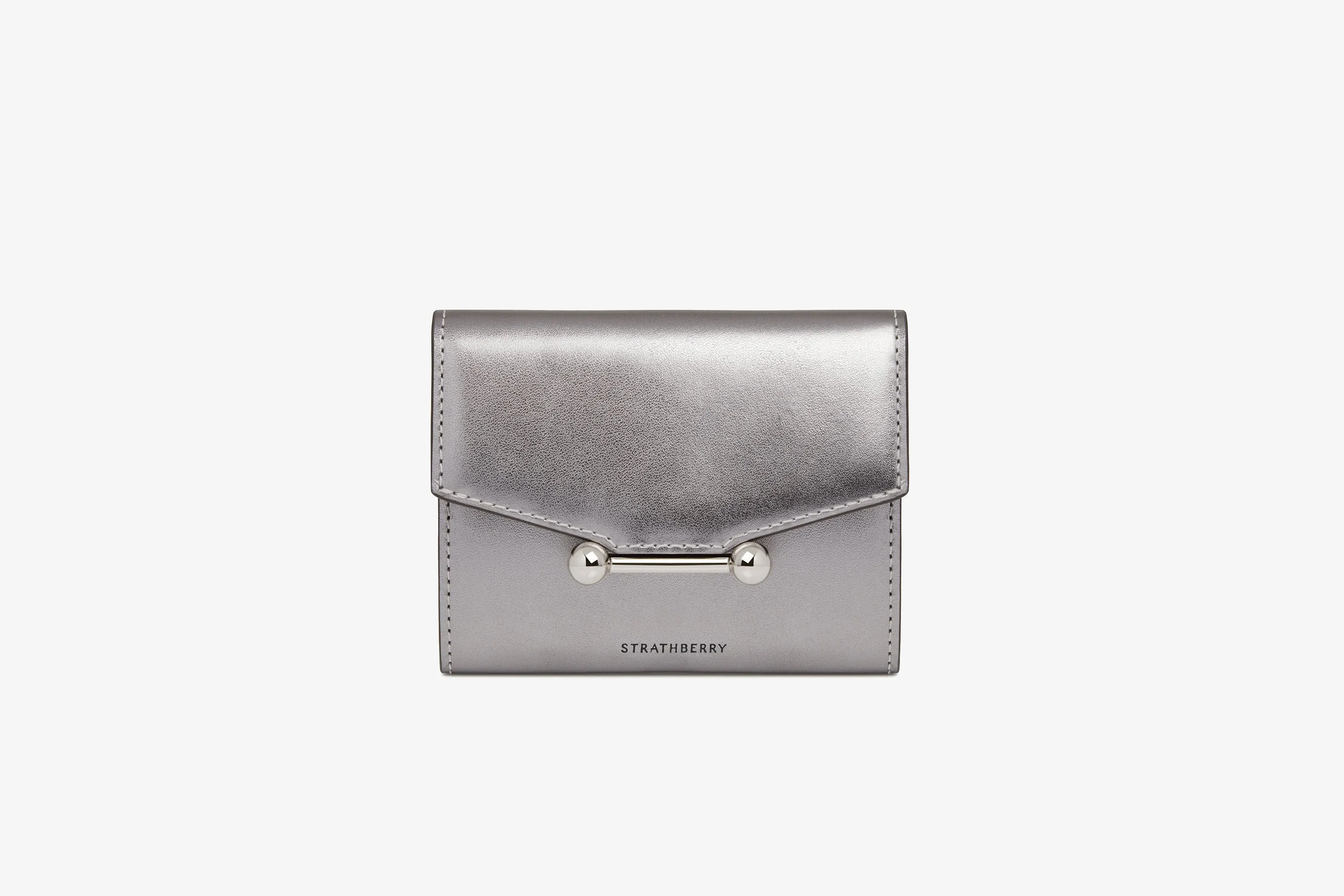 Mosaic Trifold Wallet - Metallic Silver