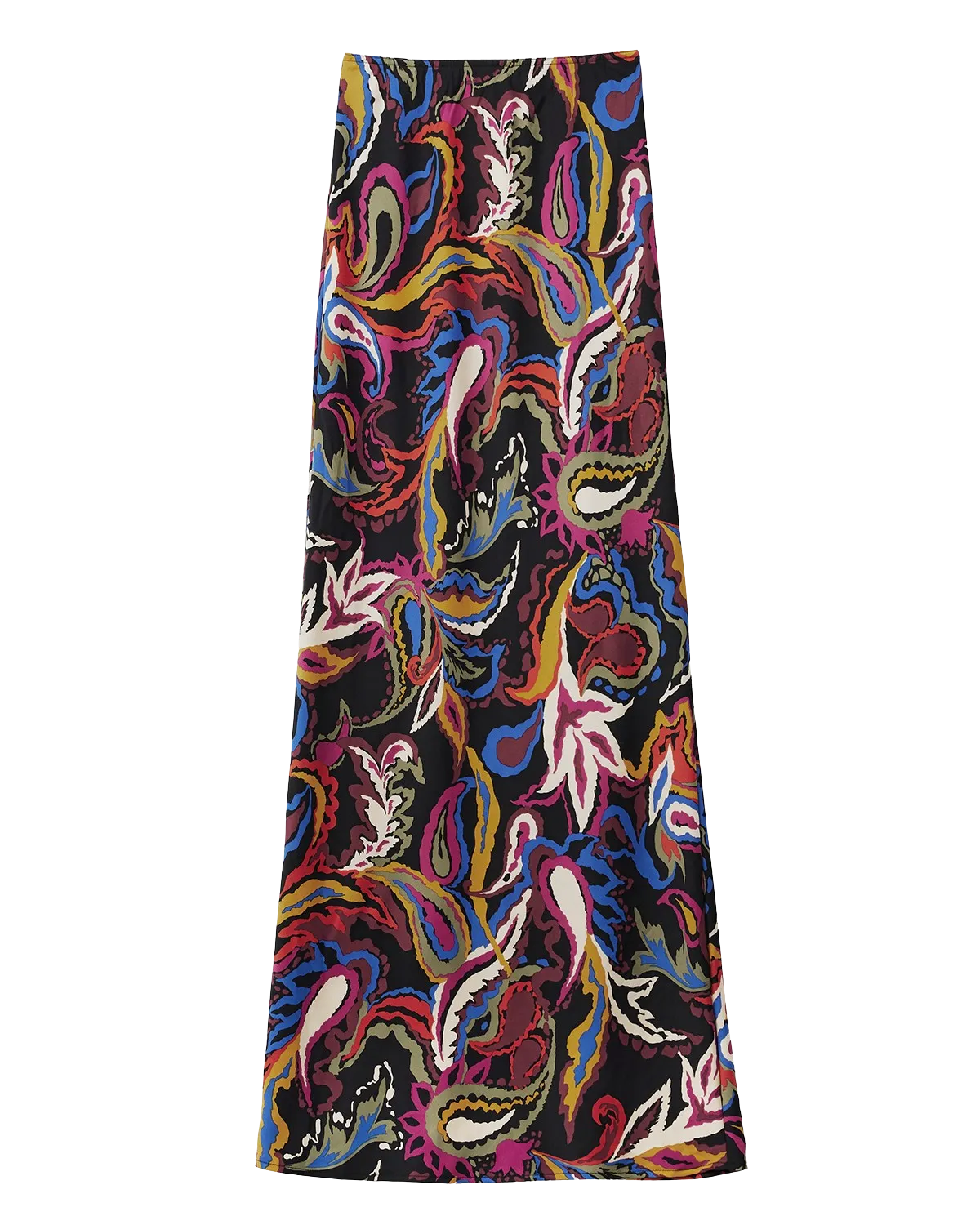 Multicolor Paisley Print Slip Skirt