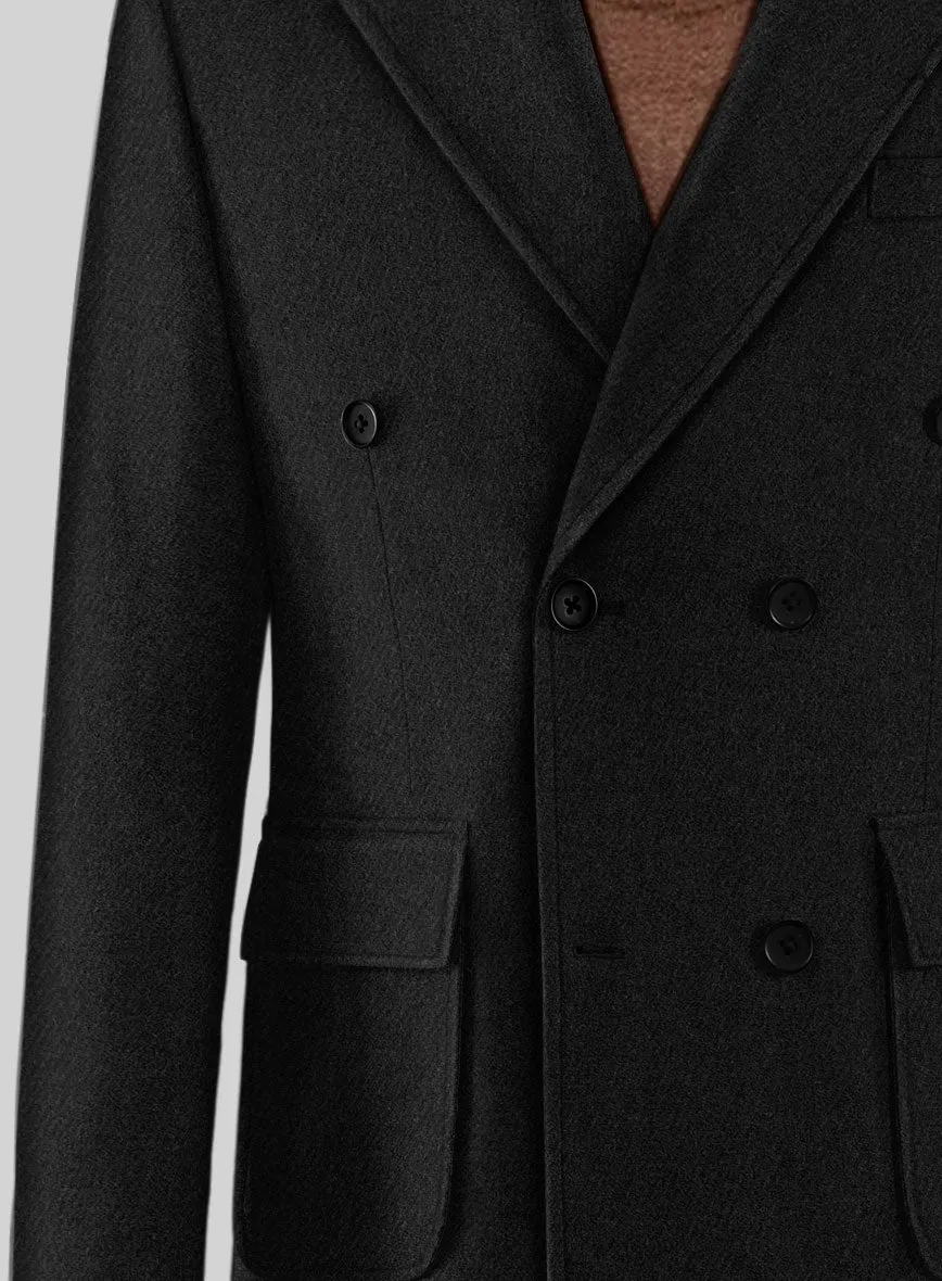 Musto Black Heavy Tweed Overcoat