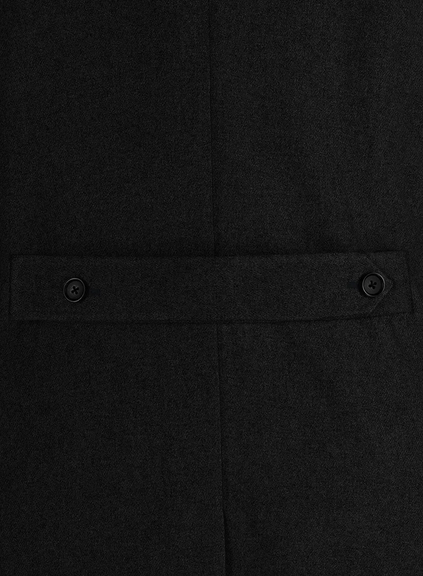 Musto Black Heavy Tweed Overcoat