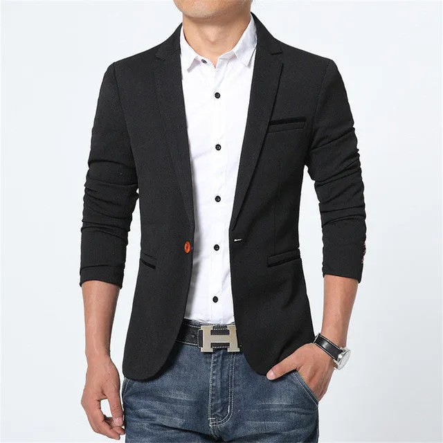 New Spring Autumn thin Casual Men Blazer Cotton Slim