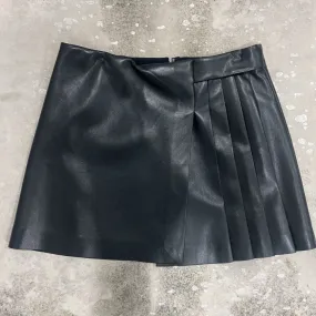 NWT Toni Vegan Leather Asymmetric Pleated Mini Skirt