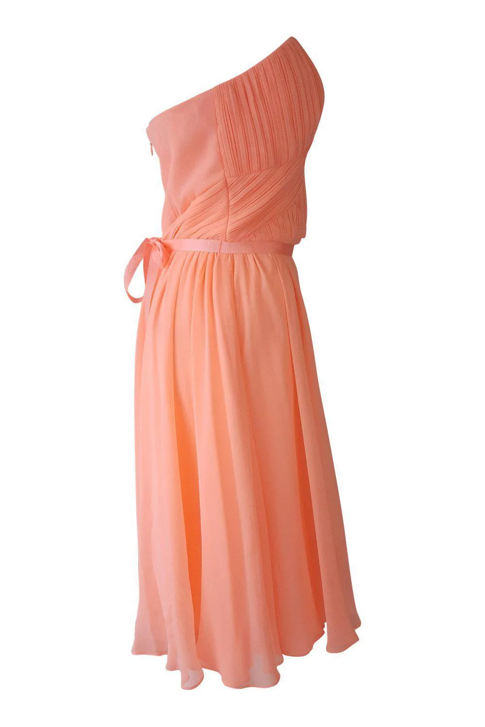 OASIS Neon Peach Pleated Bustier Fit and Flare Dress (UK 12)