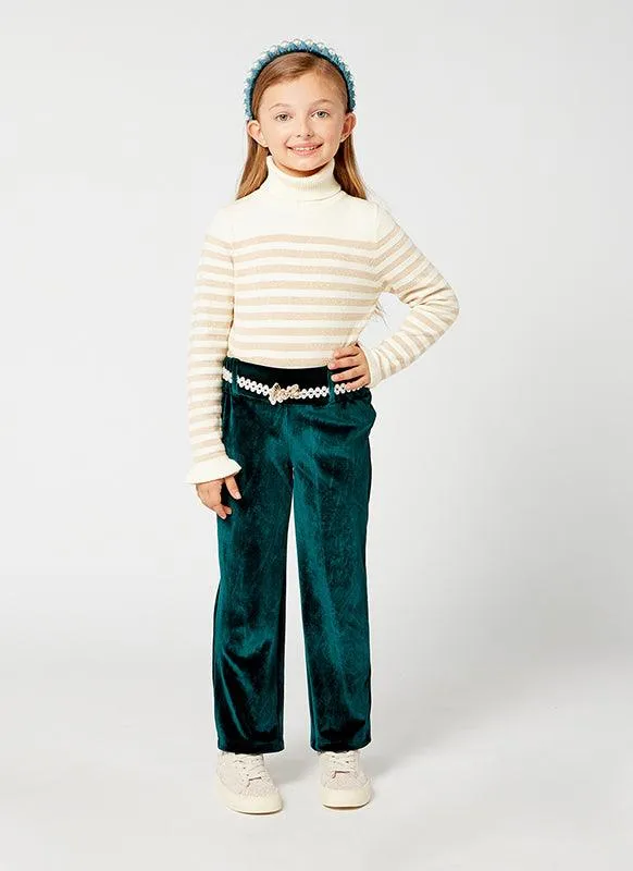 One Friday Solid Green Corduroy Pants