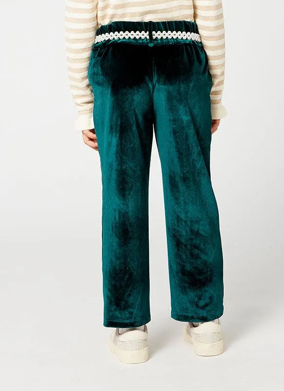 One Friday Solid Green Corduroy Pants