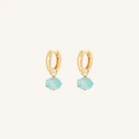 Opulent Amazonite Plain Hoops - Stone of Courage