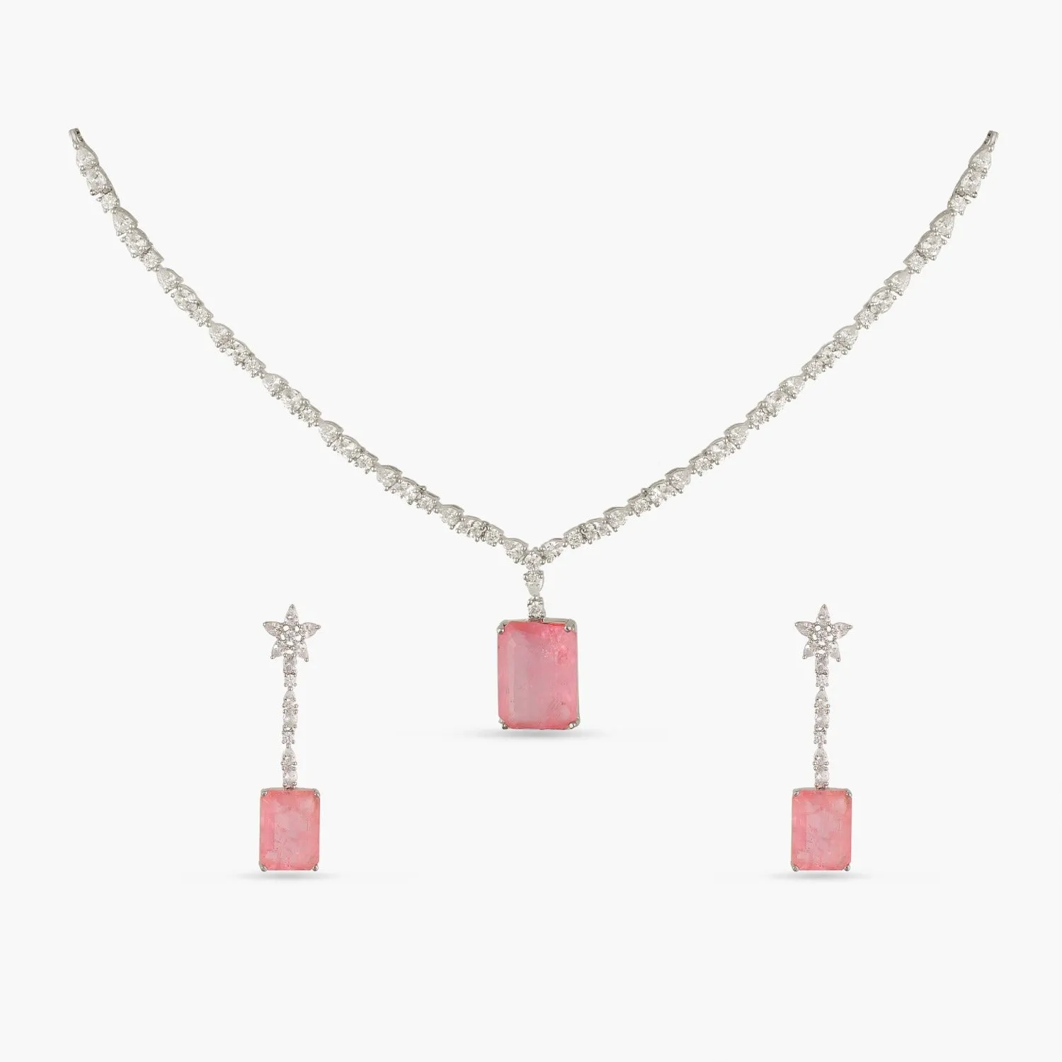 Opulent Shine CZ Necklace Set