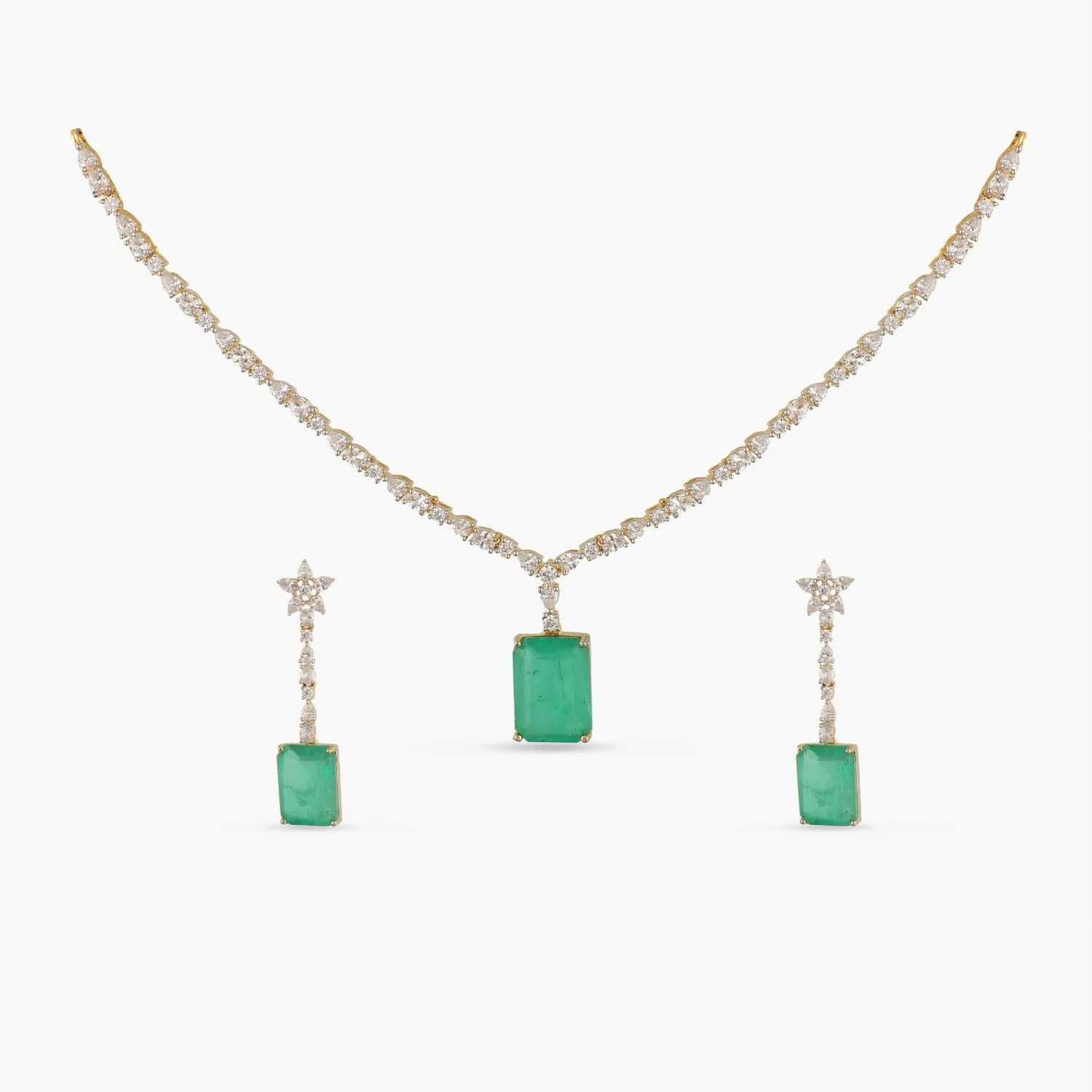 Opulent Shine CZ Necklace Set