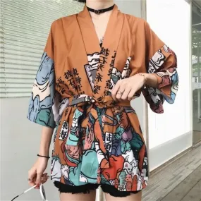 Orange Printed Haori