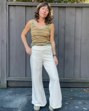 Organic Ribbed Cotton Wide Leg Pants