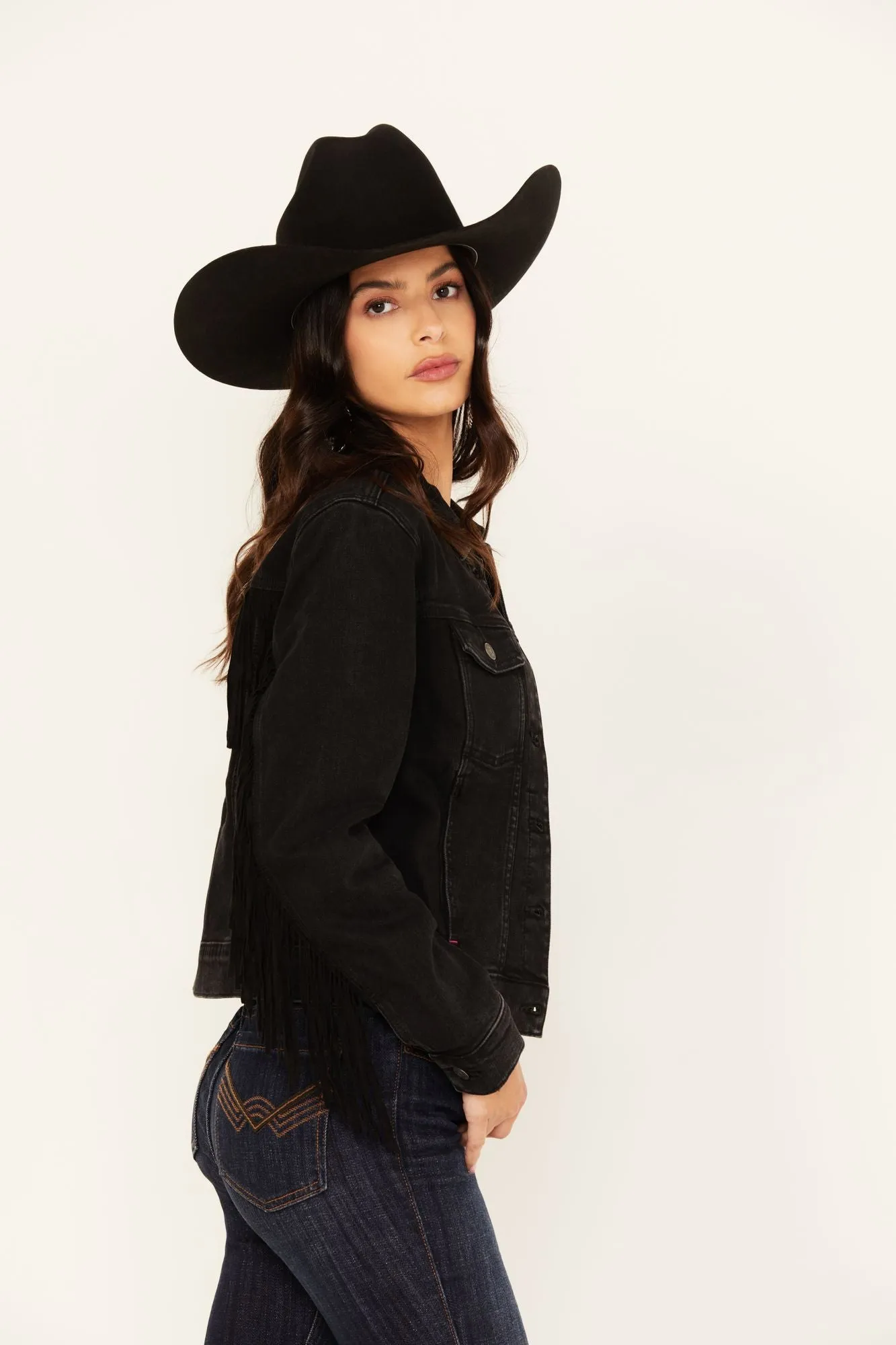 Outlaw Fringe Denim Trucker Jacket