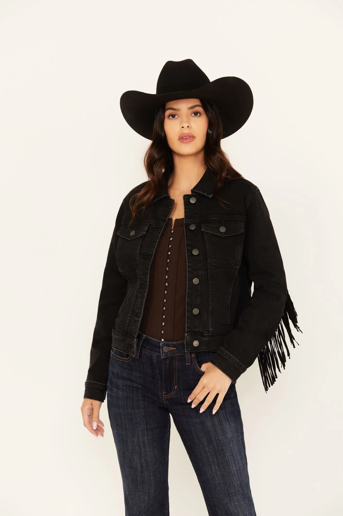 Outlaw Fringe Denim Trucker Jacket