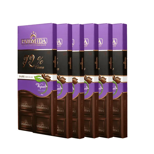 PARMIDA 72% COCOA DARK CHOCOLATE BARS 80G