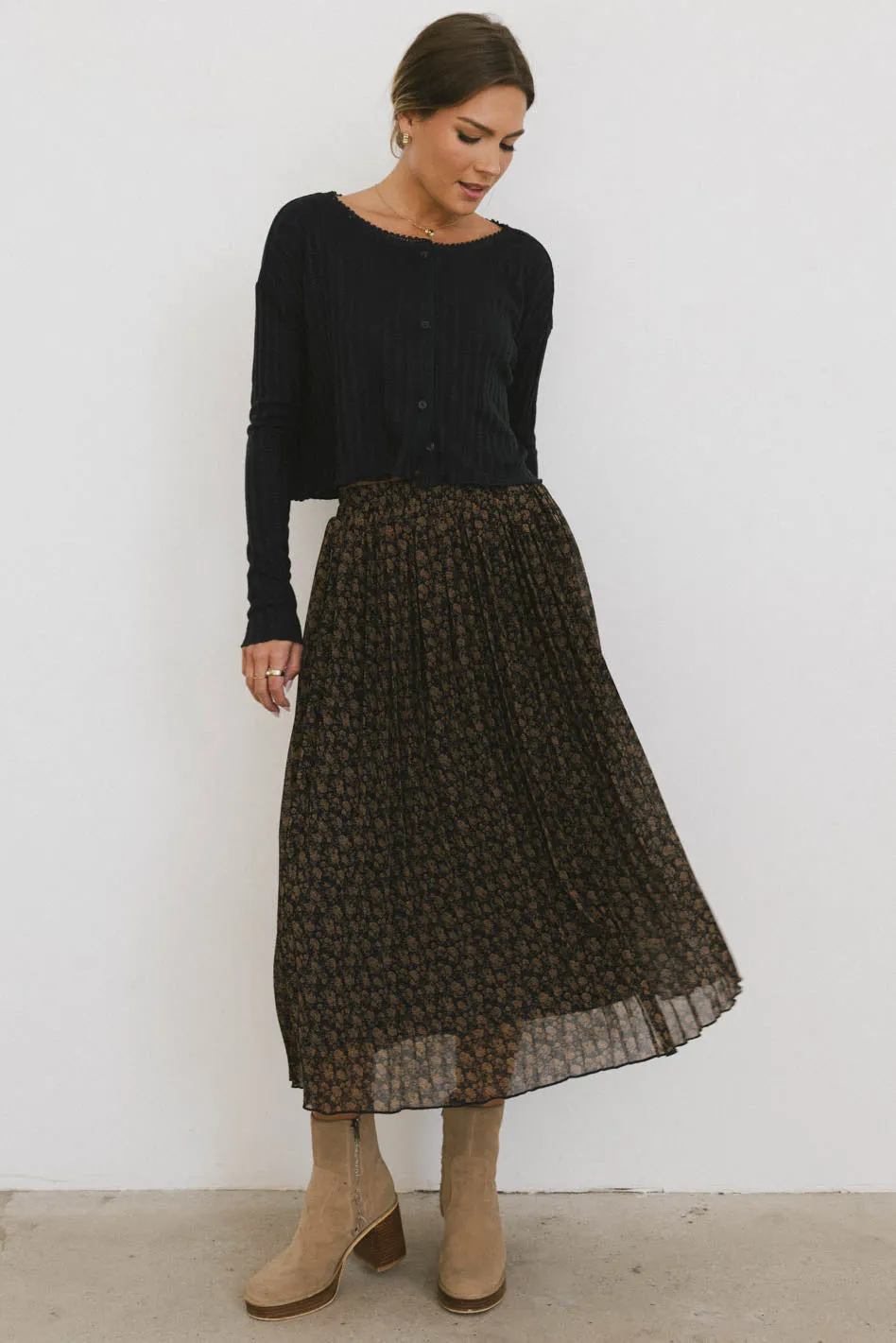 Pascal Pleated Floral Skirt