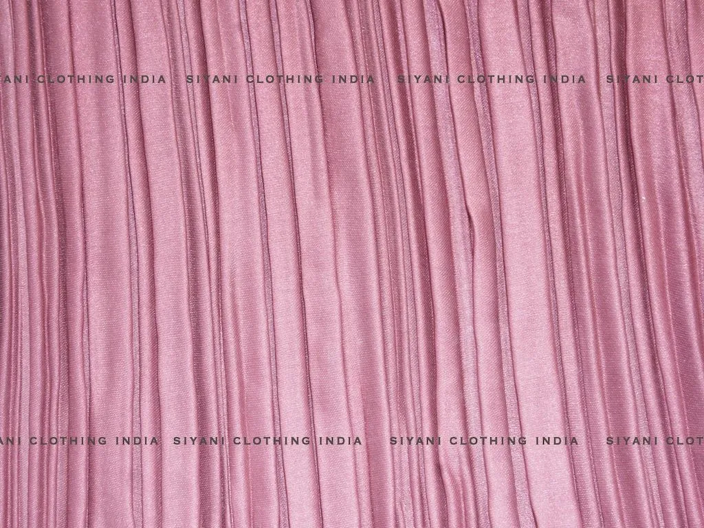 Pink Multi Tone Pleated Satin Georgette Fabric