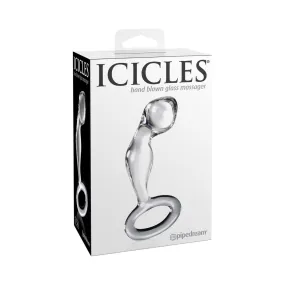 Pipedream Icicles No. 46 Glass Prostate Massager 3.5 in. Clear