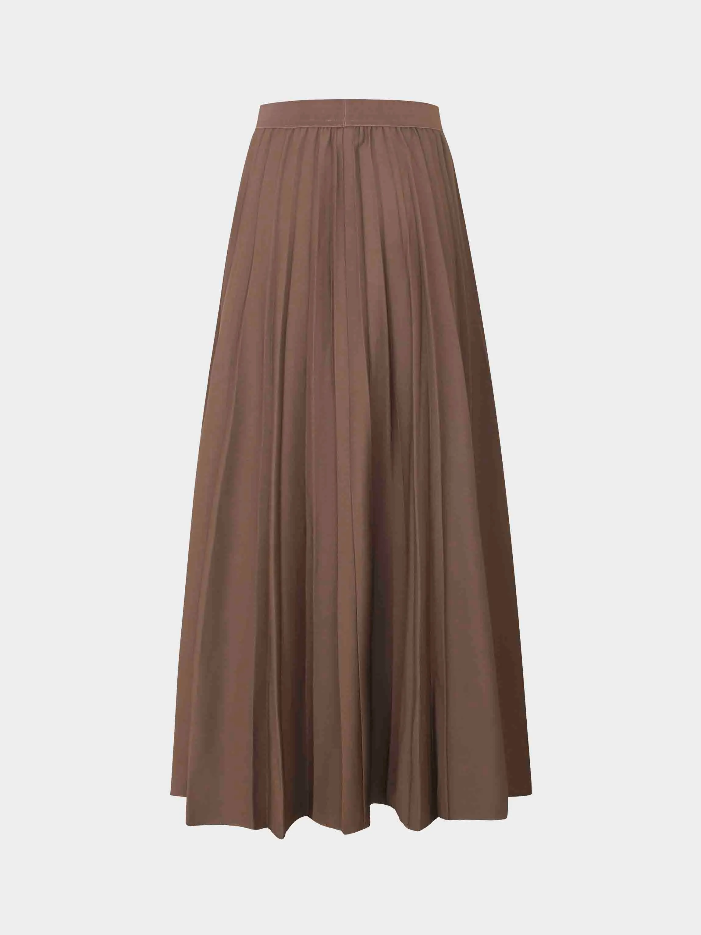 Pleated Skirt 37"-Brown