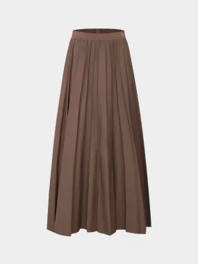 Pleated Skirt 37"-Brown