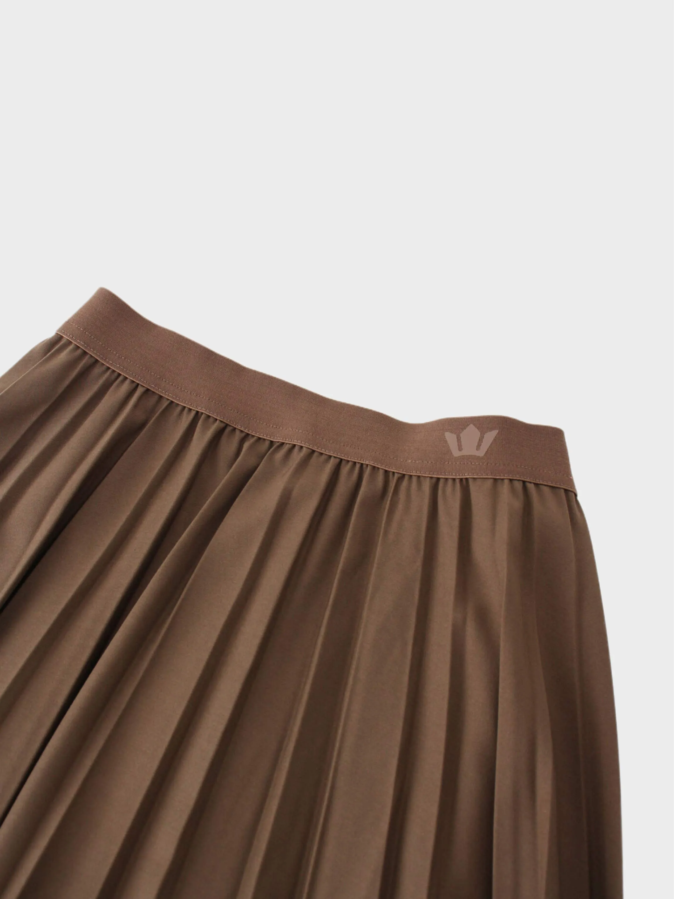 Pleated Skirt 37"-Brown