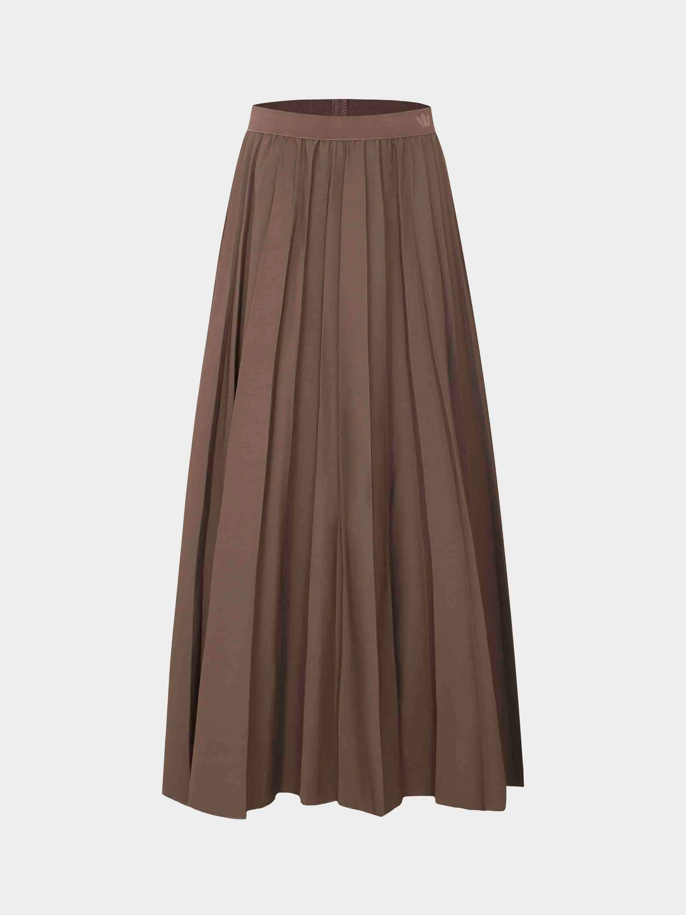 Pleated Skirt 37"-Brown