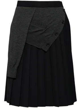 Pleated Skirt With Panel