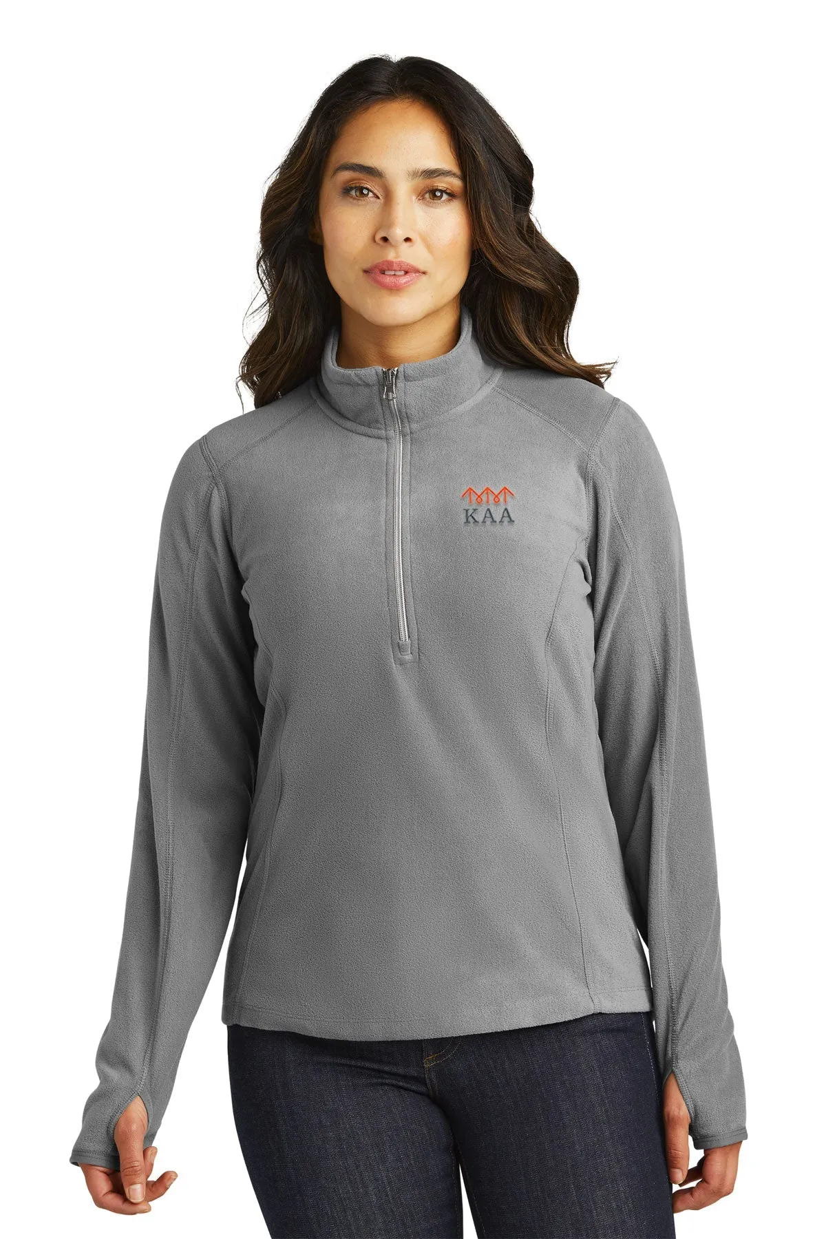 Port Authority Ladies Microfleece 1/2-Zip  Pullover, Pearl Grey [Ken Anderson Alliance]